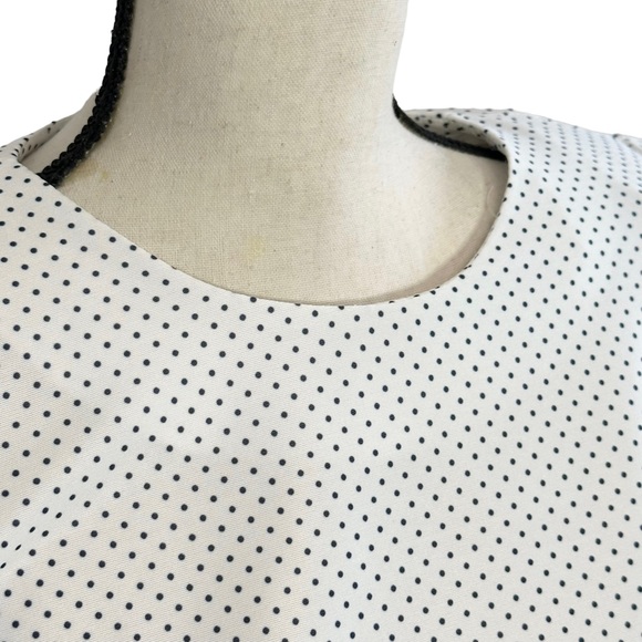 Good Times Blouse L White Polka Dot Vintage - Picture 3 of 8